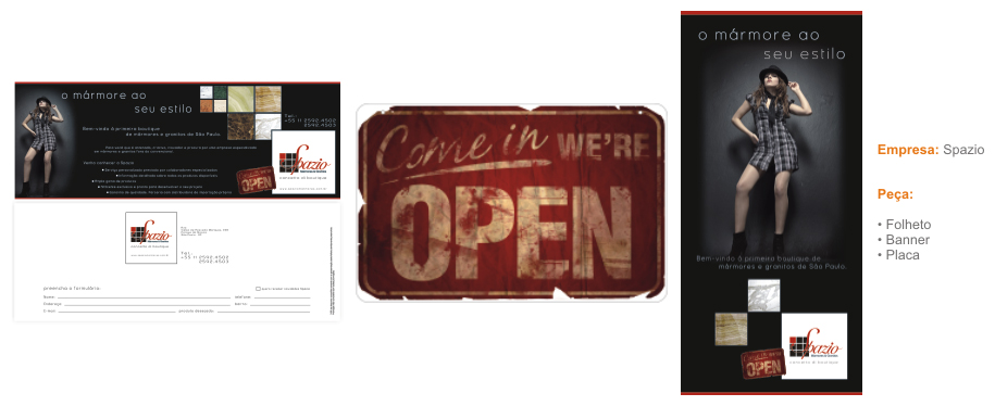 Impressos realizados para empresa Spazio