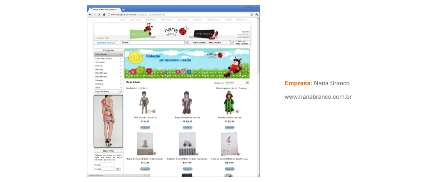 Site da empresa Nana Branco