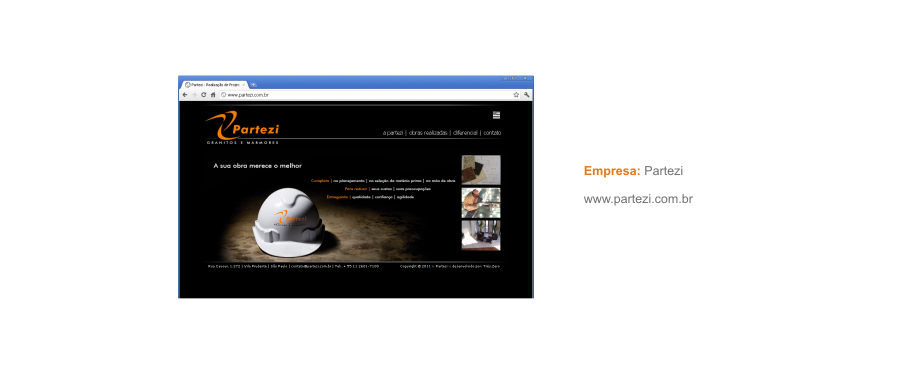 Site da empresa Partezi - Mármores e Granitos