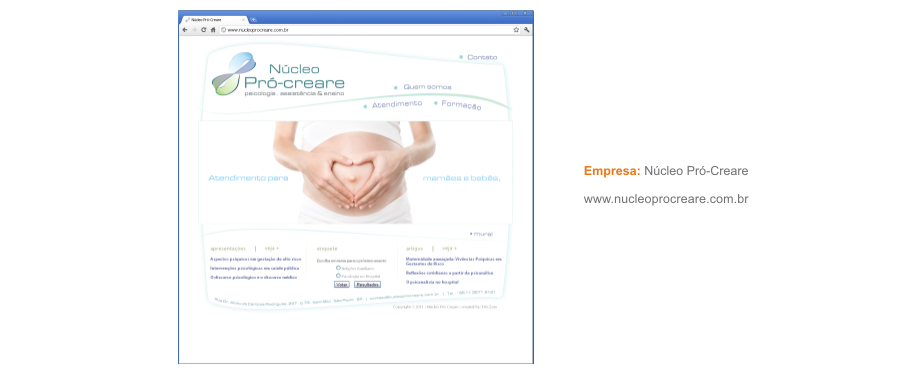 Site da empresa ProCreare