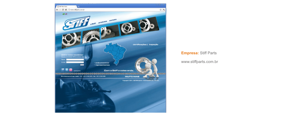 Site da empresa Stiff Moto Parts